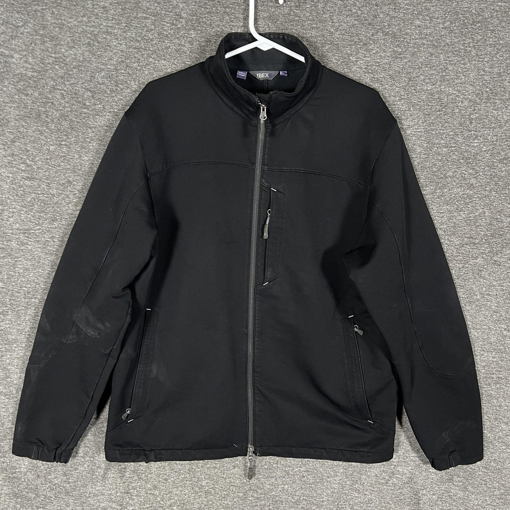 Ibex Peak Jacket Mens XL Black ClimaWool Softshell Full Zip Hiking Outdoor‎